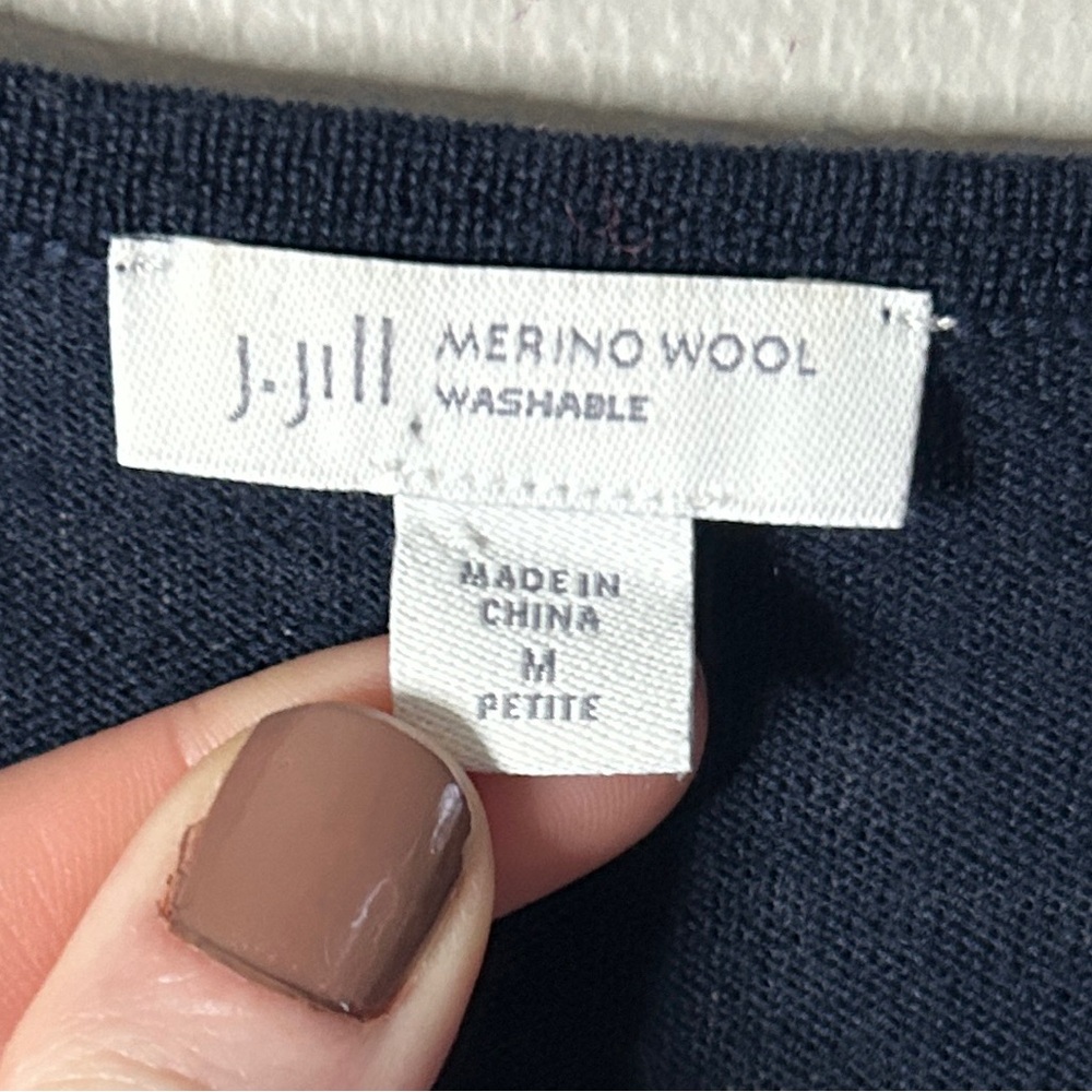 J. JILL 100% Merino Wool Soft Tunic Sweater Lightweight Parisian Minimalist | MP - Picture 2 of 12